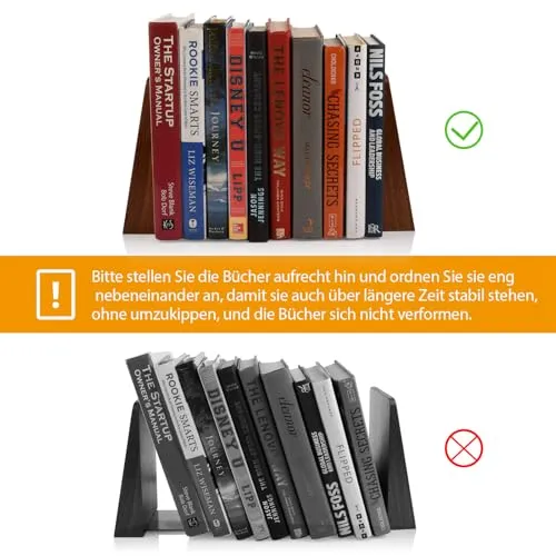 DRELIFAM Bücherstütze aus Holz Handgefertigte Buchstützen Schwer Buchstütze Holz Dekorative Bücherstütze Buchhalter Regal