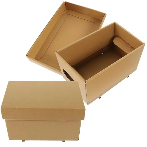 Healeved Aufbewahrungsbox nicht Leicht Verformbar mit Deckel 2 Stück pack aus Papier Große Kapazität Praktische Aufbewahrungskiste für Zuhause und Büro