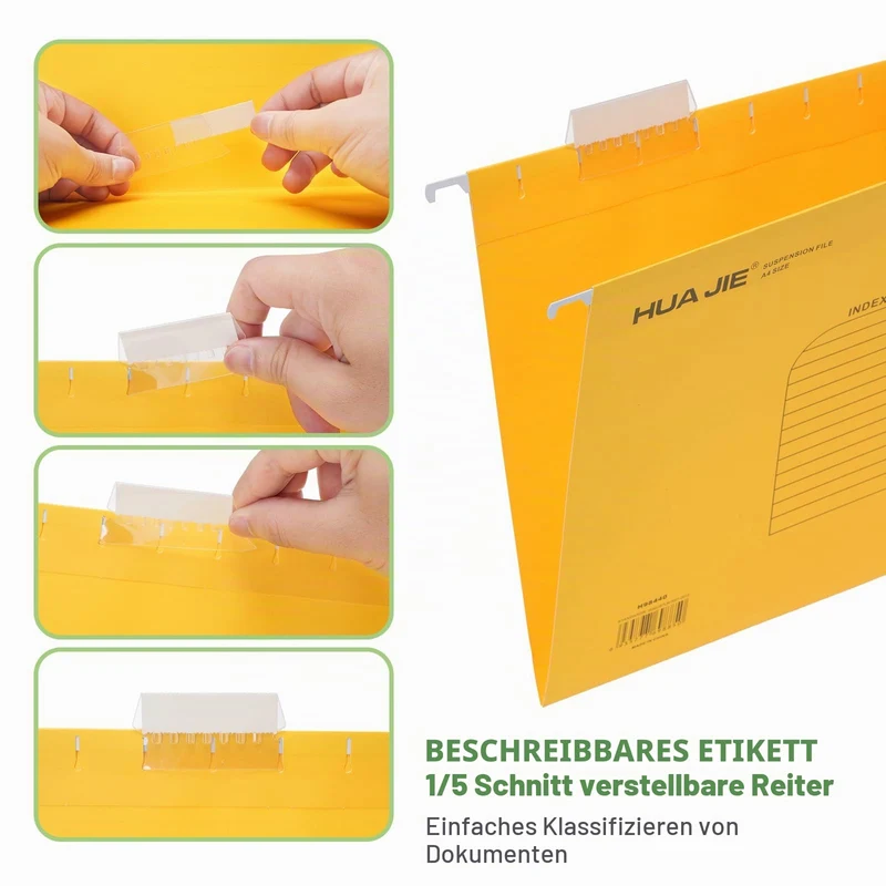 25 Stück A4 Hängeregistermappen aus Pappe mit Tabs + Einschüben