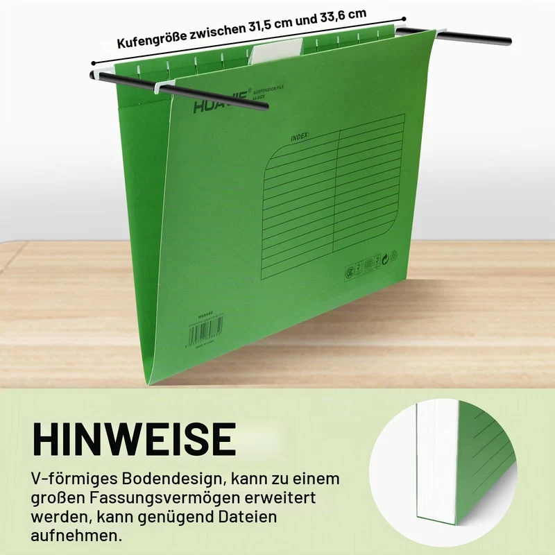 25 Stück A4 Hängeregistermappen aus Pappe mit Tabs + Einschüben