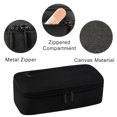 CNMTCCO Federmäppchen 5 Fächer, großer Vorrat federmäppchen große Größe mäppchen teenagerfeder mäppchen Unisex (Schwarz)