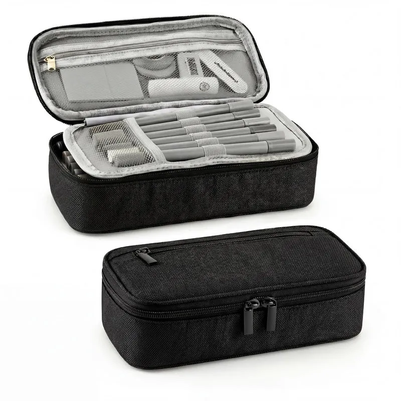 CNMTCCO Federmäppchen 5 Fächer, großer Vorrat federmäppchen große Größe mäppchen teenagerfeder mäppchen Unisex (Schwarz)