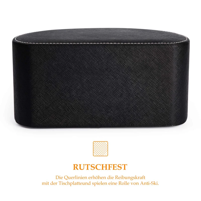 Aufbewahrungsbox für den Schreibtisch aus Kunstleder (Schwarz)