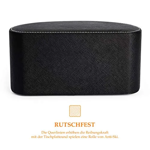 Aufbewahrungsbox für den Schreibtisch aus Kunstleder (Schwarz)