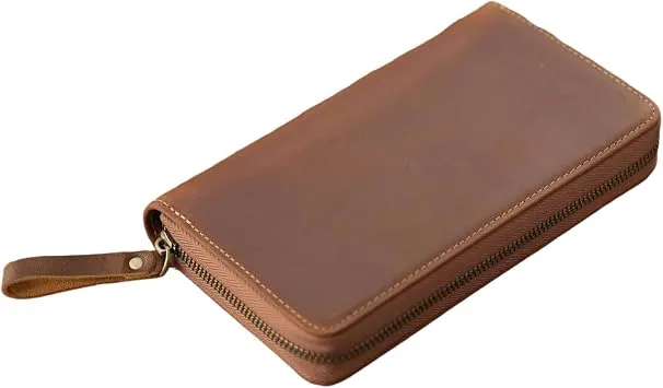 Lederhüllen Für 7 28 X 3 54 Zoll Feldnotizen Kleine Notizblöcke Taschentagebuch Reißverschlusshüllen Mit Elastischem Stiftschlitz Planer Organizer