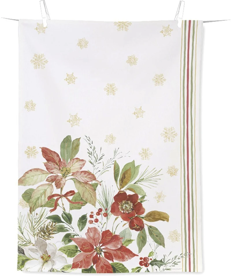 IHR, Geschirrtuch "Poinsettia Bouquet" crem, 50x70cm