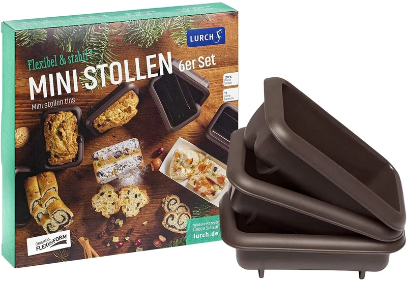 LURCH FlexiForm Mini Stollen 6er Set Silikon braun
