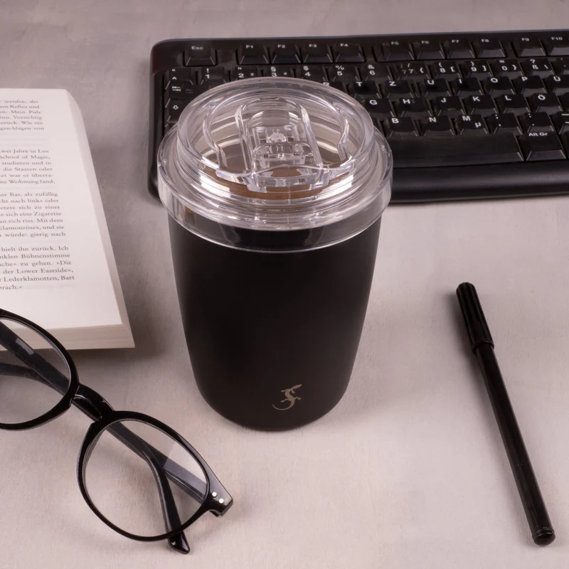 Lurch Isolierbecher Coffee-To-Go 0,3l mit Pulverbeschichtung, Schwarz