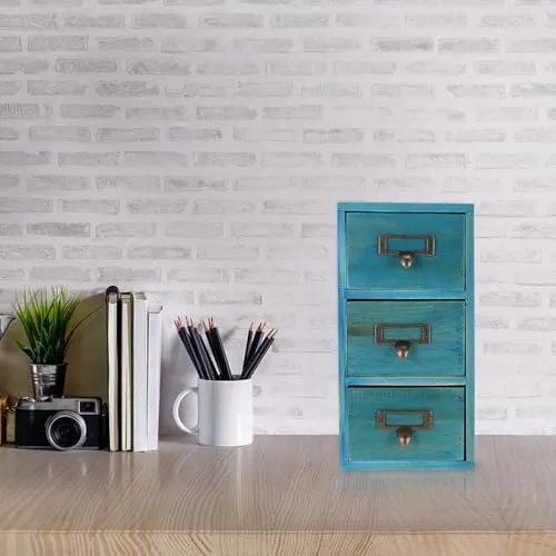Abaodam Aufbewahrungsbox mit Schubladen Holz für Schreibtisch und Kosmetik