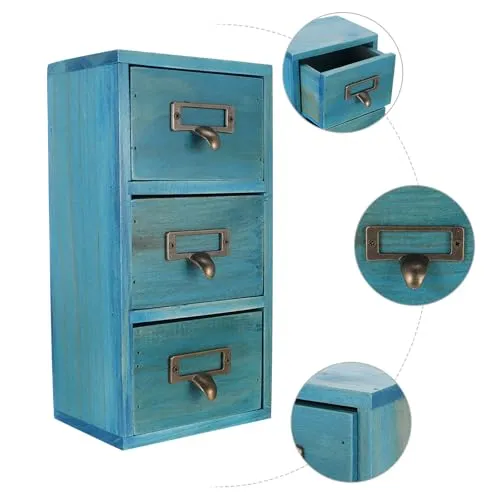 Abaodam Aufbewahrungsbox mit Schubladen Holz für Schreibtisch und Kosmetik
