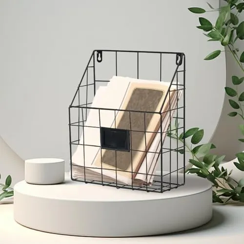 Generisch Zeitschriftenhalter Wand Metall Hängeorganizer Wand Zeitungshalter Zeitschriften Wandhalter Aktenablage Dokumentenhalter Bücherregal Wandmontage Hängeregal Hängend Magazin Organizer