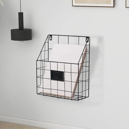 Generisch Zeitschriftenhalter Wand Metall Hängeorganizer Wand Zeitungshalter Zeitschriften Wandhalter Aktenablage Dokumentenhalter Bücherregal Wandmontage Hängeregal Hängend Magazin Organizer