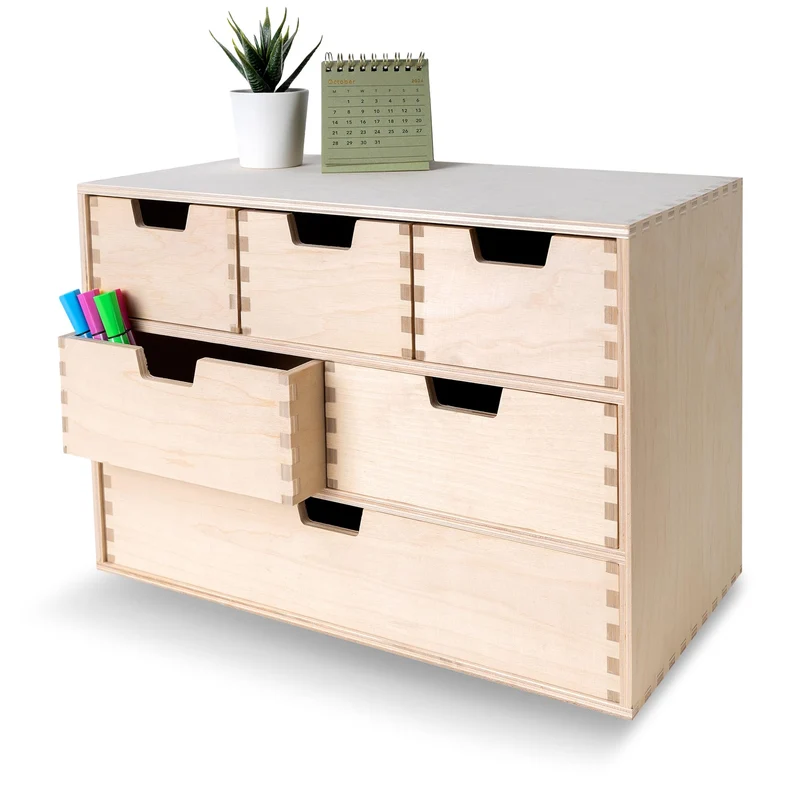 Creative Deco Schubladenbox Schubladenelement 6 Schubladen | 42x20x28,5 cm