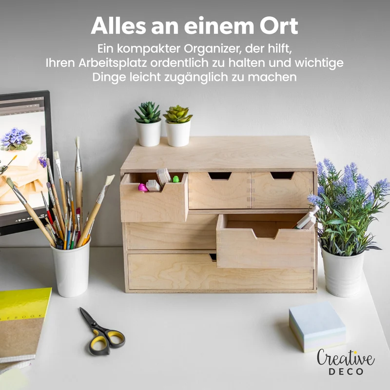 Creative Deco Schubladenbox Schubladenelement 6 Schubladen | 42x20x28,5 cm
