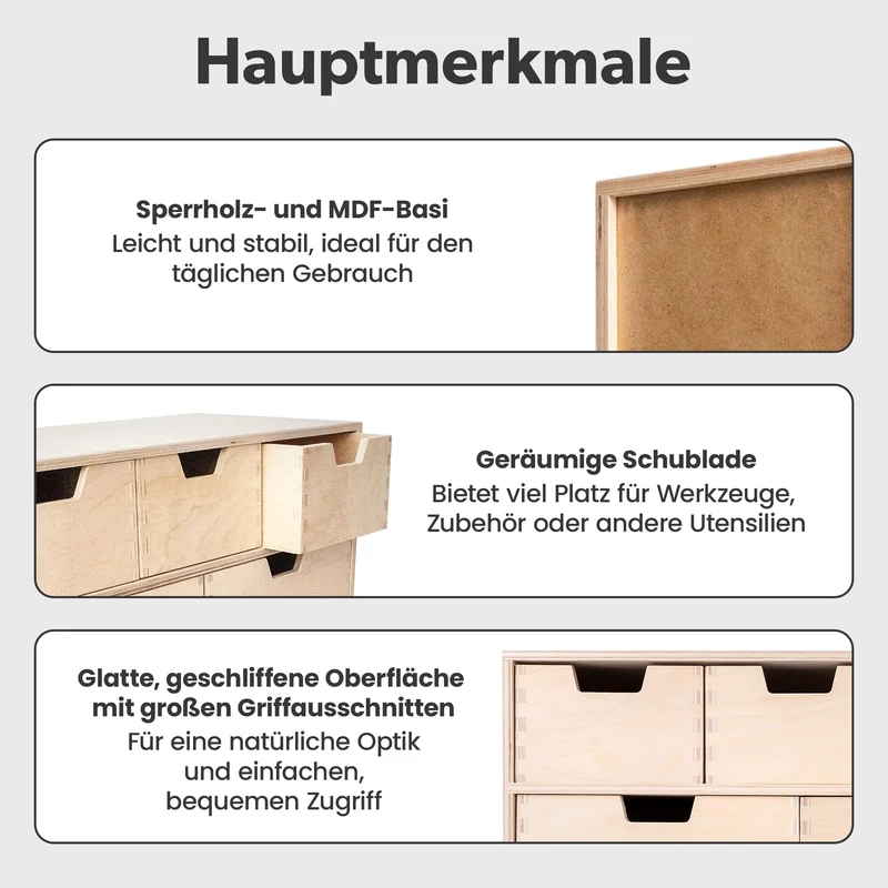 Creative Deco Schubladenbox Schubladenelement 6 Schubladen | 42x20x28,5 cm