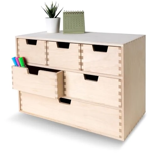 Creative Deco Schubladenbox Schubladenelement 6 Schubladen | 42x20x28,5 cm