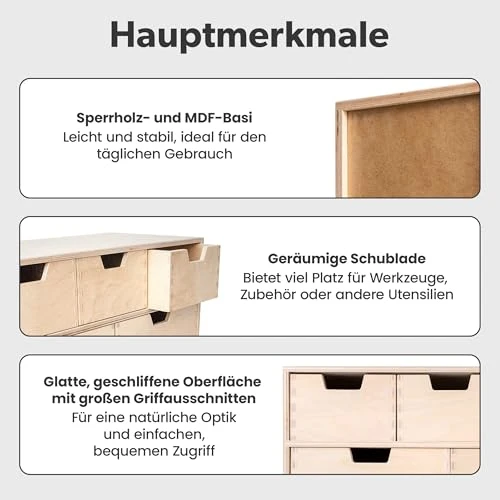 Creative Deco Schubladenbox Schubladenelement 6 Schubladen | 42x20x28,5 cm