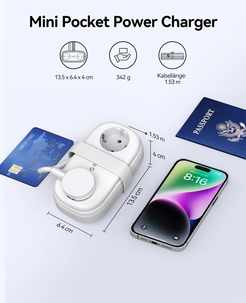 ORICO AP3 Reise Steckdosenleiste USB‑C PD 20W Weiß