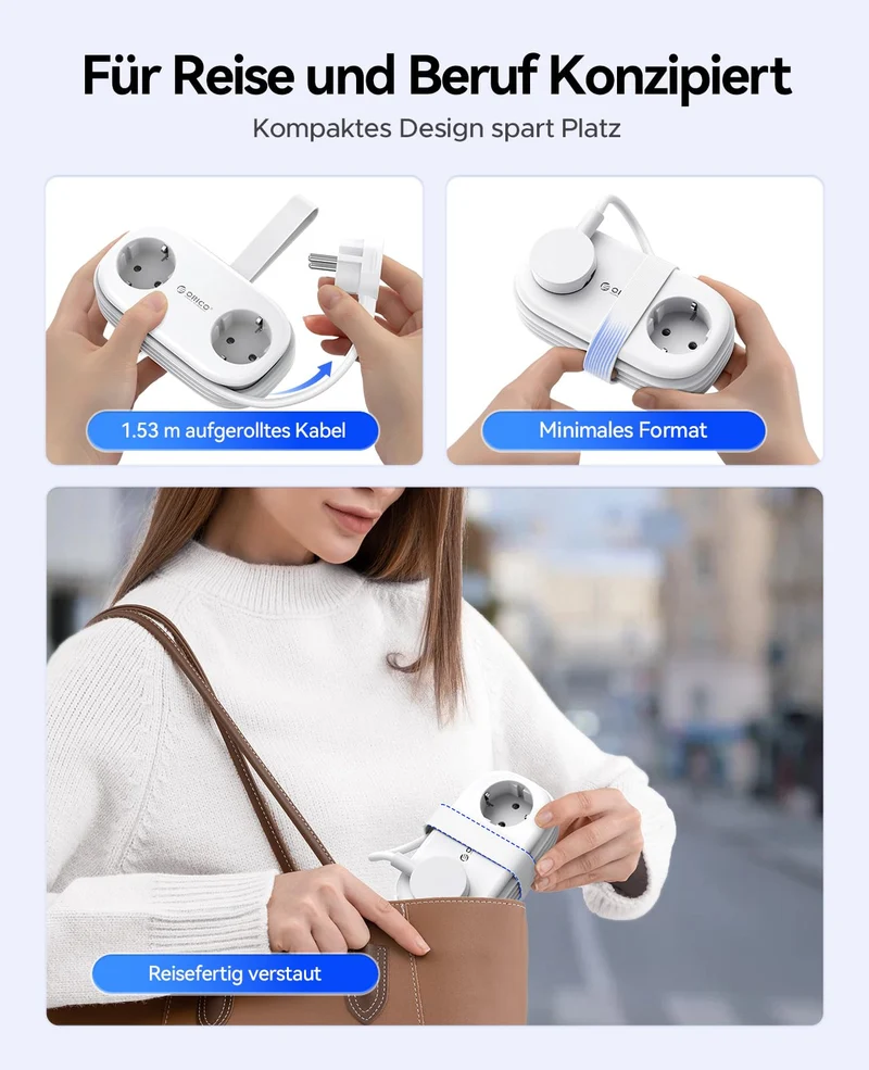 ORICO AP3 Reise Steckdosenleiste USB‑C PD 20W Weiß
