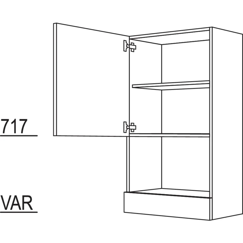 nobilia Aufsatzschrank für Mikrowellengeräte AM50-1 50 cm