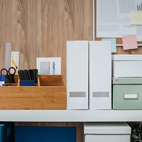 Relaxdays Tischorganizer Bambus, Büro Organizer, natur