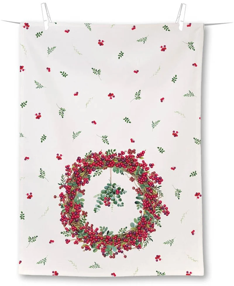IHR, Geschirrtuch "Berry Wreath crem" 50x70cm