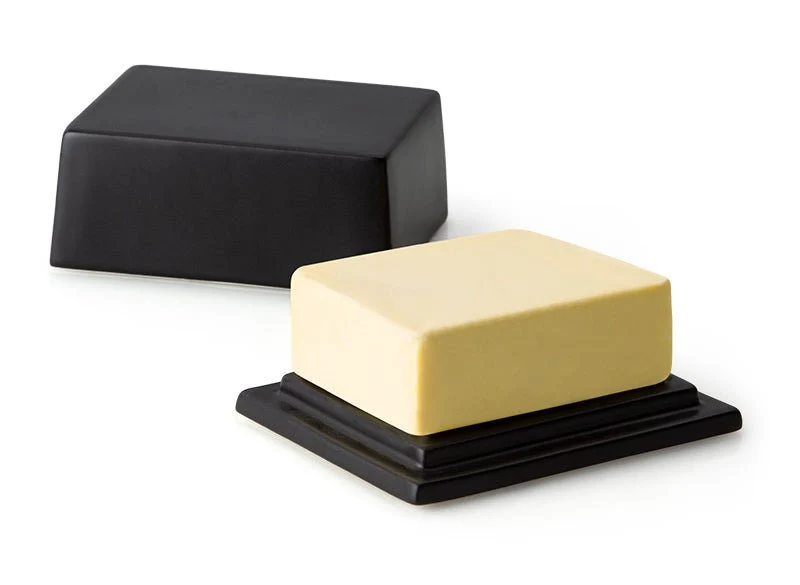 Continenta - Butterdose für 250 g Butter - Keramik, schwarz