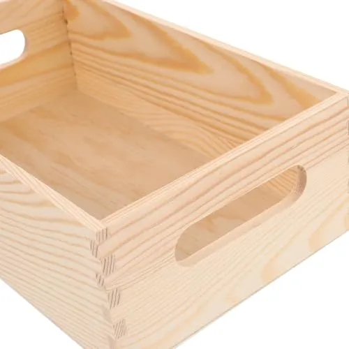 Holzkiste aus Massivholz, 1 Stück, Offene Organisationsbox