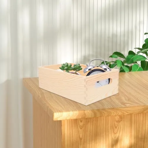 Holzkiste aus Massivholz, 1 Stück, Offene Organisationsbox