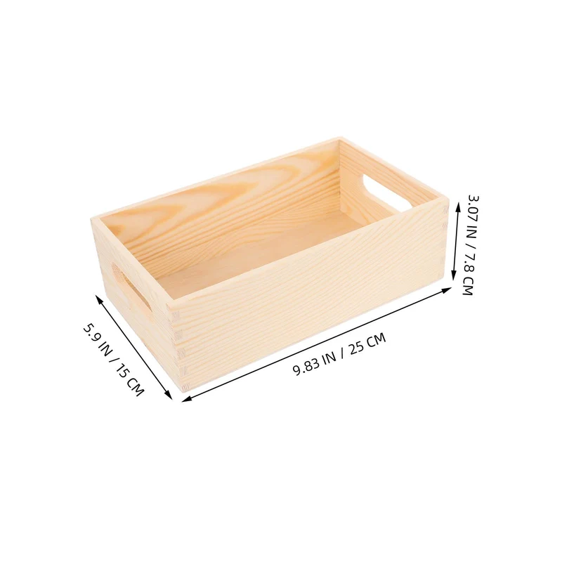 Holzkiste aus Massivholz, 1 Stück, Offene Organisationsbox