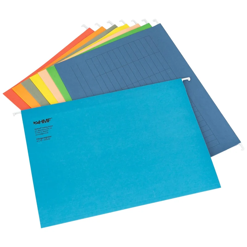 HMF 250460 Hängeregister Mappen für Dokumente | 8er Set | DIN A4 | 31,4 x 24 cm | Bunt