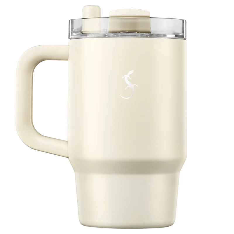 Lurch Isolierbecher Big Cup Mini 0,8l mit Trinkhalm und Pulverbeschichtung, Ivory
