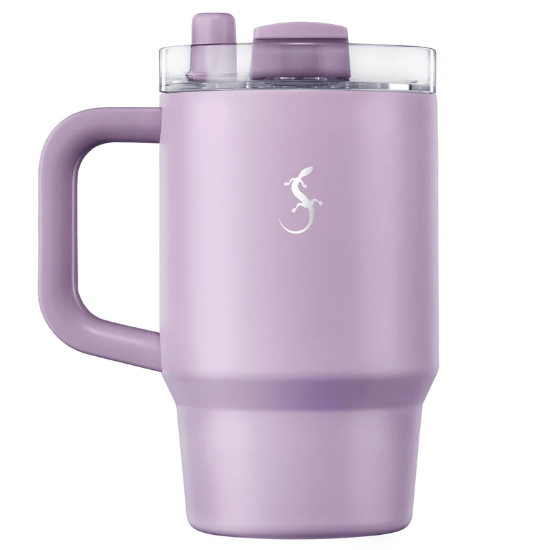 Lurch Isolierbecher Big Cup Mini 0,8l mit Trinkhalm und Pulverbeschichtung, Flieder