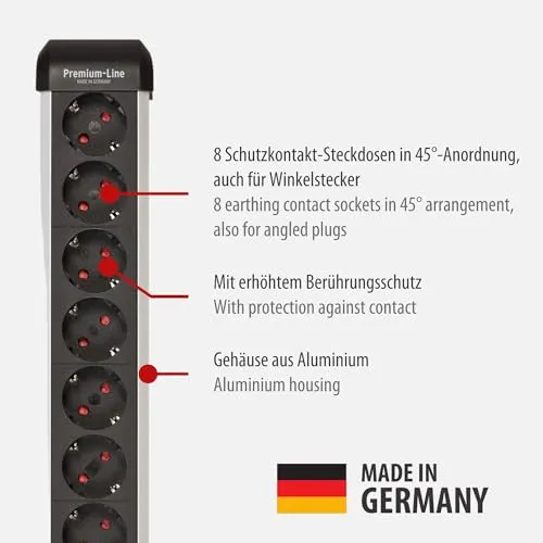 Brennenstuhl Premium-Protect-Line Steckdosenleiste 8-Fach, 3m