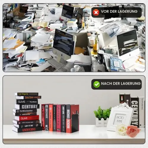 6 Stück Buchstützen Metall Schwarz,mit 24 Stück Robuste rutschfesten Silikonmatten,Perfekt für Schule, Büro, Zuhause und Bibliothek, 15 x 15 x 10 cm