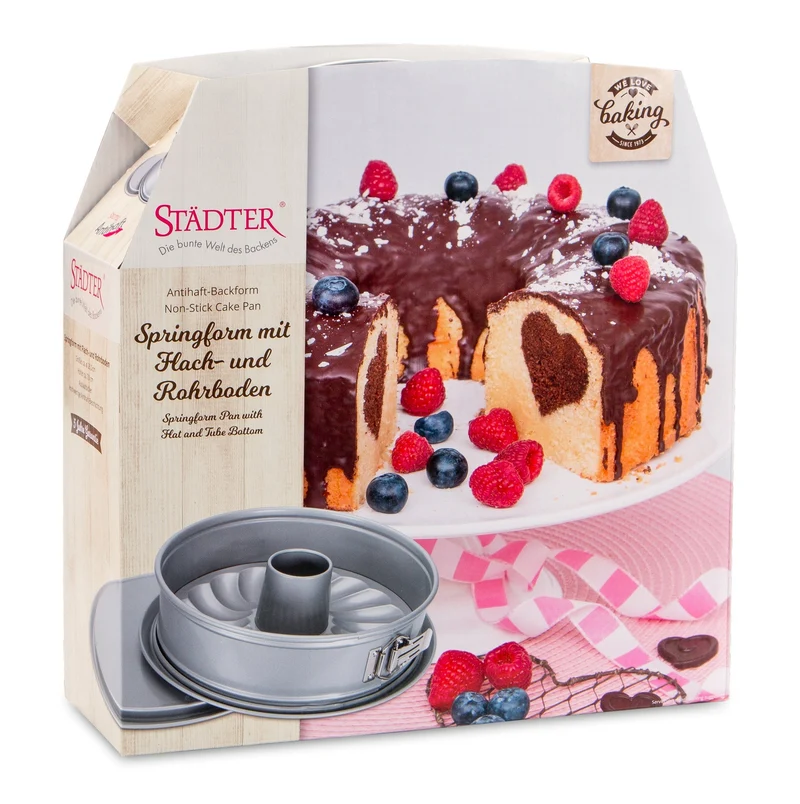 Städter 'we love baking Springform ø 28 cm / H 7 cm mit Flach- und Rohrboden'