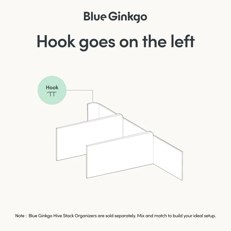 BLUE GINKGO Hive Stack Organizer Trennwand – (Hergestellt in Korea, Weiß)