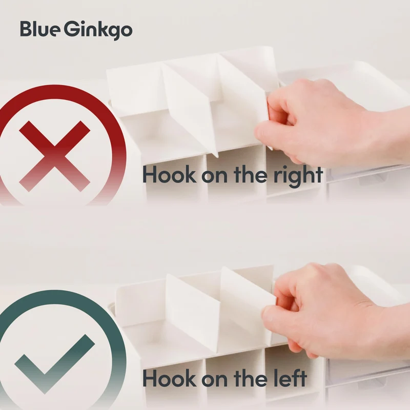 BLUE GINKGO Hive Stack Organizer Trennwand – (Hergestellt in Korea, Weiß)