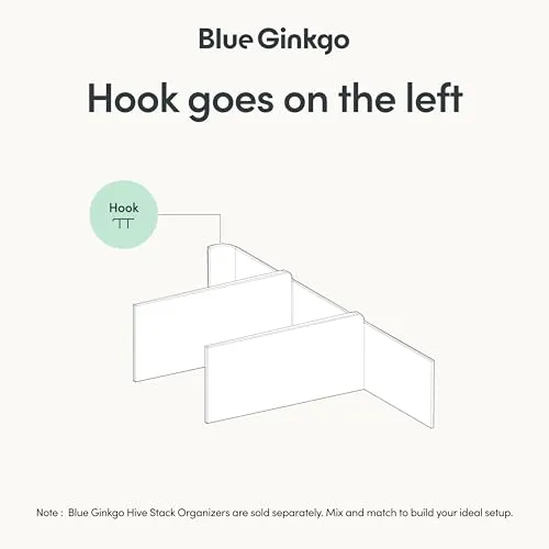 BLUE GINKGO Hive Stack Organizer Trennwand – (Hergestellt in Korea, Weiß)