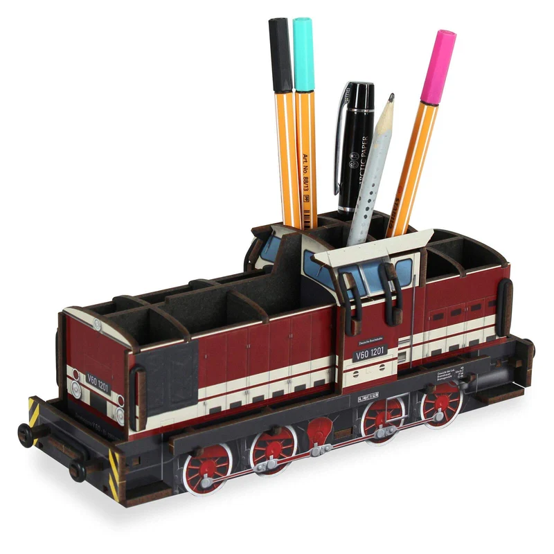 Werkhaus Stiftebox Diesellok V60 rot WE2098