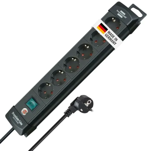 Brennenstuhl Premium-Line, Steckdosenleiste 6-Fach für die Wandmontage, 3m