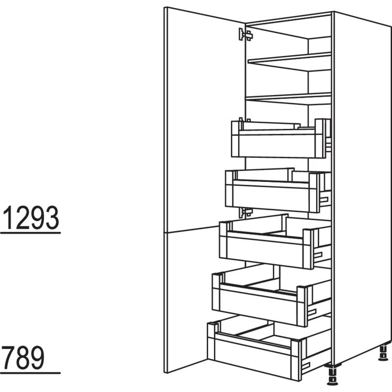 nobilia XL-Hochschrank HDI50-1X 50 cm