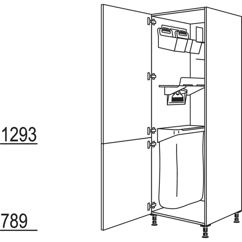 nobilia XL-Hochschrank mit Ordnungssystem Laundry-Area HDOS50-1X 50 cm