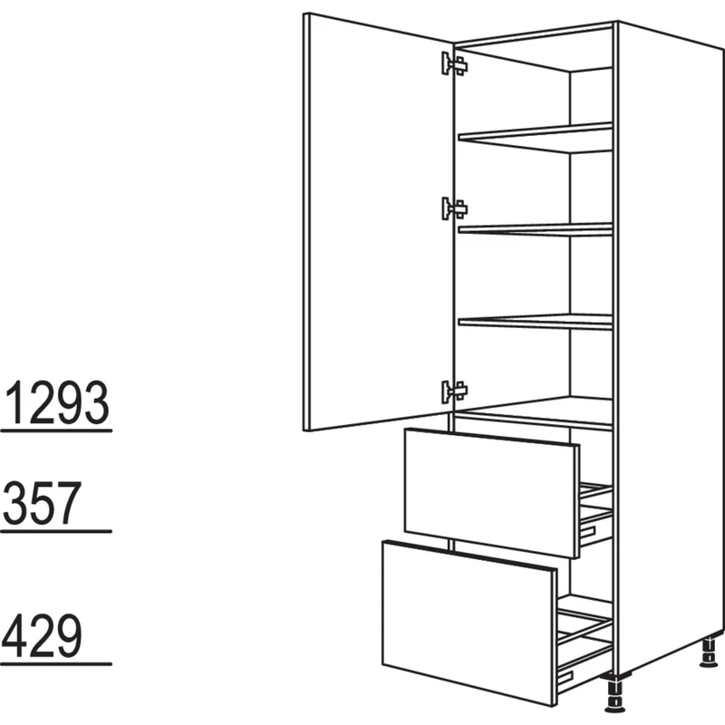 nobilia XL-Geschirr-/ Vorratsschrank HD2A50-1X 50 cm