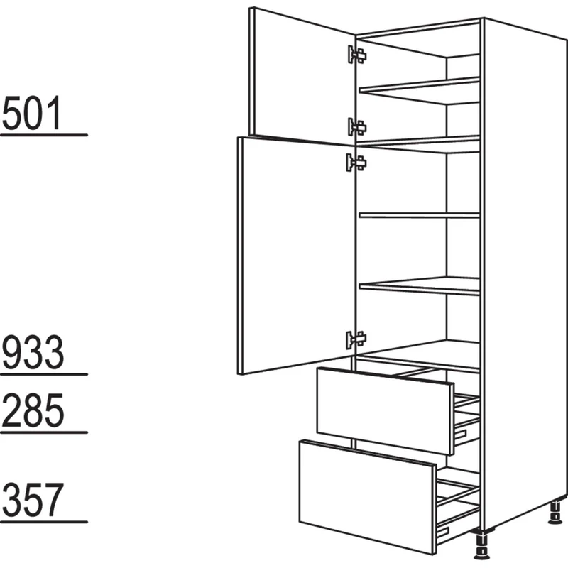 nobilia XL-Geschirr-/ Vorratsschrank H2A50-1X 50 cm