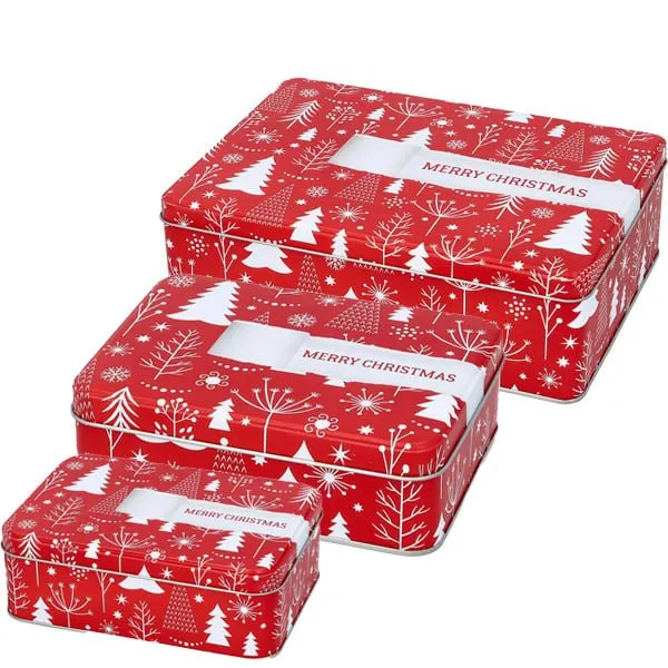 RBV Birkmann, Gebäckdosen-Set, Christmas Gift Wrap, eckig, versch. Größen