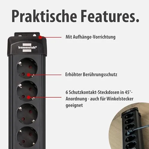 Brennenstuhl Premium-Line Steckdosenleiste 6-Fach mit Überspannungsschutz