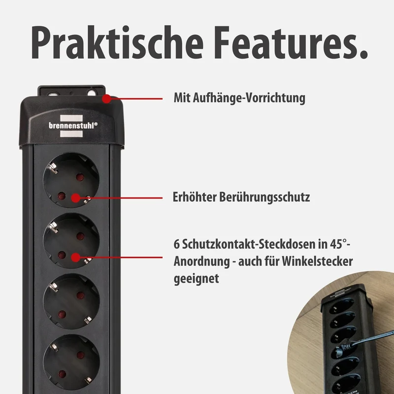Brennenstuhl Premium-Line Steckdosenleiste 6-Fach mit Überspannungsschutz