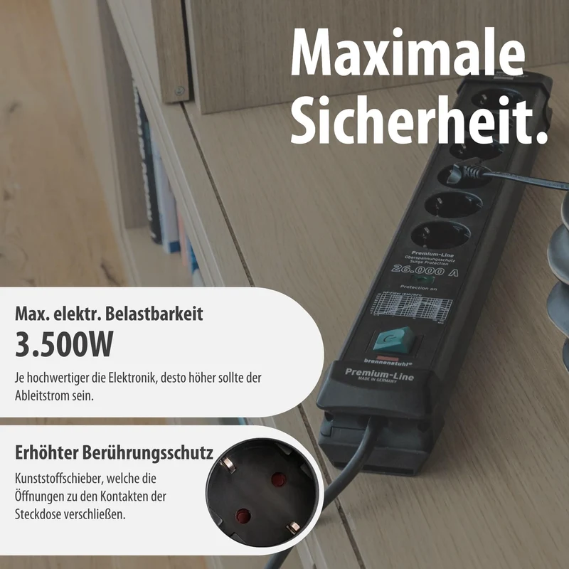 Brennenstuhl Premium-Line Steckdosenleiste 6-Fach mit Überspannungsschutz