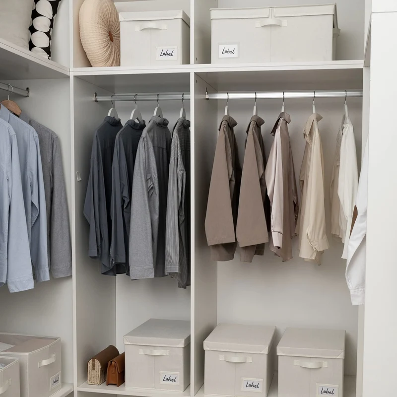 GRANNY SAYS Aufbewahrungsbox mit Deckel, Stoffkorb Aufbewahrung mit Deckel, Faltbare Aufbewahrungsbox Stoff, Aufbewahrungskörbe mit Deckel für Kleidung Spielzeug - Extra Groß, Perlweiß, 1 Stück
